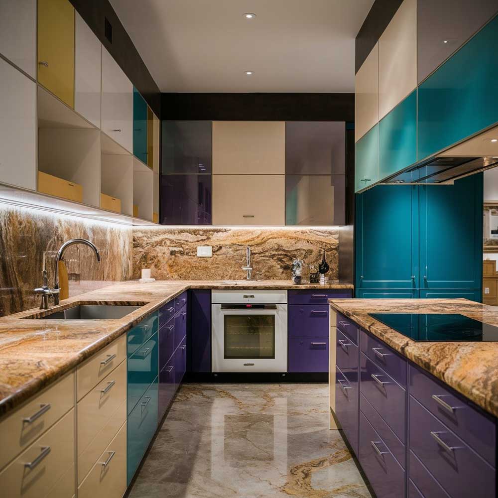 ترکیب رنگ کابینت آشپزخانه